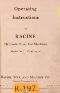 Racine-Racine model 66, Hyddraulic Saw, Operations & Parts Manual 1969-66-04